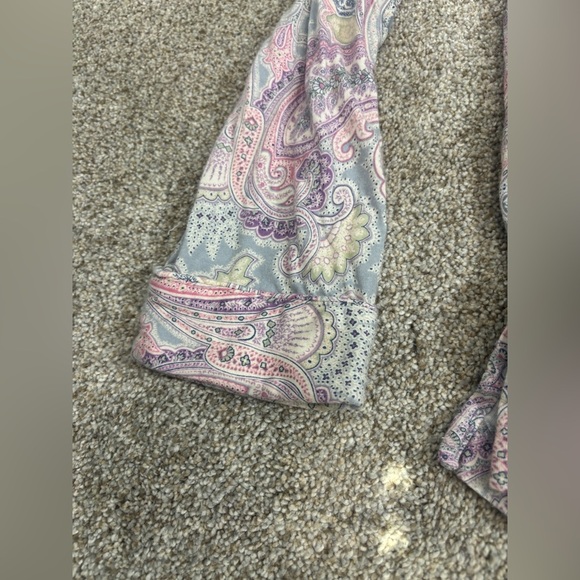 Lauren Ralph Lauren Long Sleeve Paisley Button Down Pajama Set Women’s Small - Picture 11 of 11